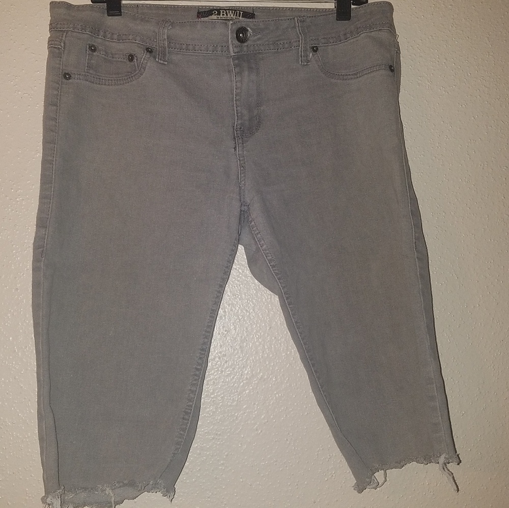 Womens gray denim cut off shorts